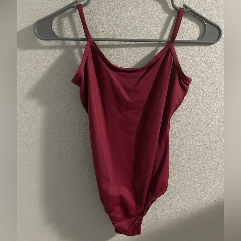 Body Wrappers burgundy camisole leotard size S